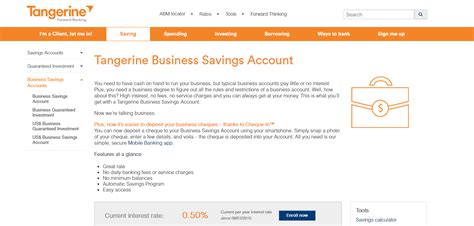 tangerine small business account.